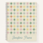Retro Bloom Geometric Floral Print Specialized Notitieboek (Voorkant)