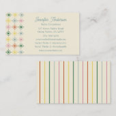 Retro Bloom Geometric Floral Print Visitekaartje (Voorkant / Achterkant)