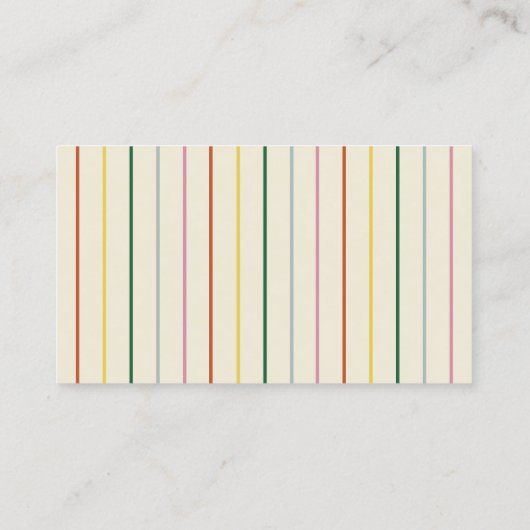 Retro Bloom Geometric Floral Print Visitekaartje (Achterkant)