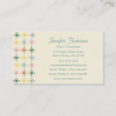 Retro Bloom Geometric Floral Print Visitekaartje (Voorkant)