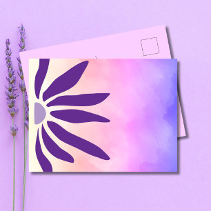 Retro Bloom Geometrische Mod Flower Briefkaart