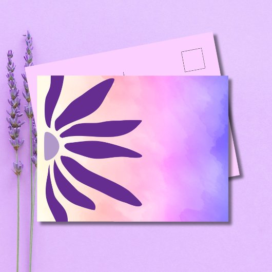 Retro Bloom Geometrische Mod Flower Briefkaart