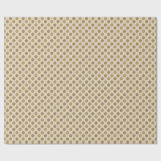 Retro Bloom Harmony Baby Blue Mustard Cadeaupapier (Vlak)