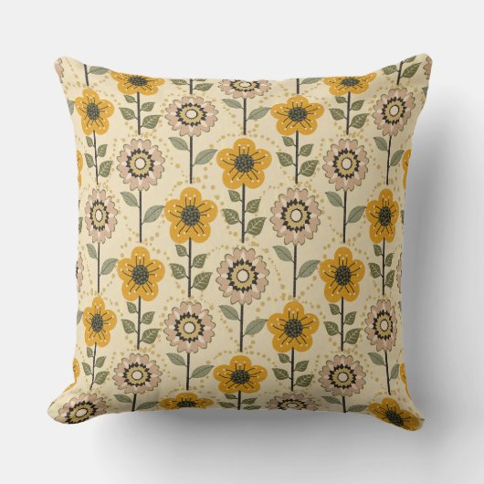 Retro Bloom Harmony Kussen (Voorkant)