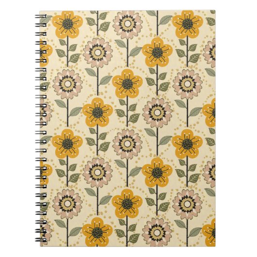 Retro Bloom Harmony Notitieboek (Voorkant)