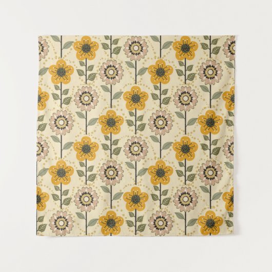 Retro Bloom Harmony Wandkleed (Voorkant)