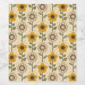 Retro Bloom Harmony Wijn Etiket (Enkel label)