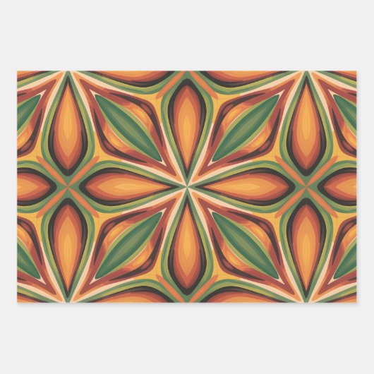 Retro Bloom Inpakpapier Vel (Voorkant)