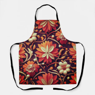 "Retro Bloom - Naadloos Bloemenpatroon Schort