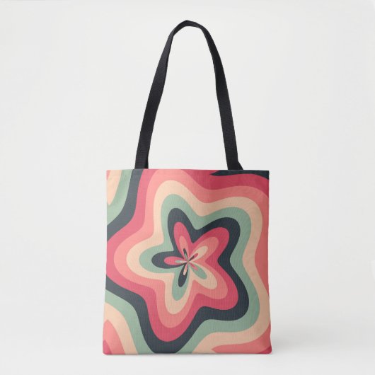Retro Bloom Swirl Tote Bag (Voorkant)