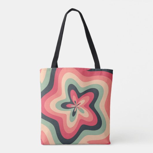 Retro Bloom Swirl Tote Bag (Achterkant)