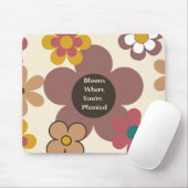 Retro "Bloom Where You're Planted" Mousepad Muismat (Met muis)