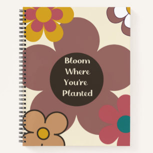 Retro "Bloom Where You're Planted" Spiral Notitieb Notitieboek