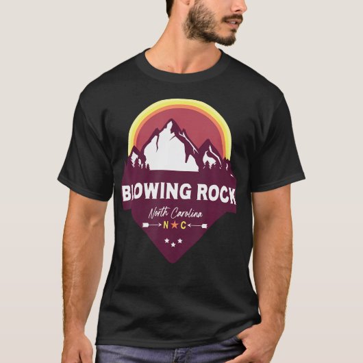 Retro Blowing Rock North Carolina NC Blue Ridge T-shirt (Voorkant)
