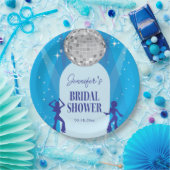 Retro Blue 70s Disco Dancing Queen Bridal Shower Papieren Bordje (Feest)