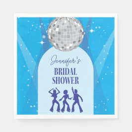 Retro Blue 70s Disco Dancing Queen Bridal Shower Servet