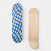 Retro Blue Abstract Checkerboard Wavy Shapes Persoonlijk Skateboard (Voorkant)