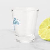 Retro Blue Apres Ski Custom Ski Resort Party Shot Glas (Rechts)