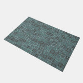 Retro Blue Aqua Deurmat Welkom Mat Tapijt Gift (Schuin)