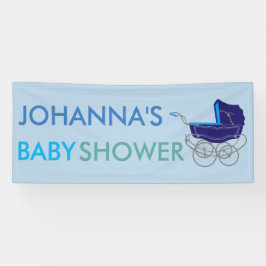 RETRO BLUE BABY PRAM (BABY SHOWER) SPANDOEK