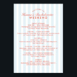 Retro  Blue Bachelorette Weekendprogramma Poster<br><div class="desc">Dit retro-geïnspireerde Blue Bachelorette-poster voegt een speelse  toets toe aan uw weekendplannen. Volledig bewerkbaar voor uw planning,  bestemming en sfeer.</div>