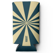 Retro Blue &Beige Stripes  Script Minimalist Name