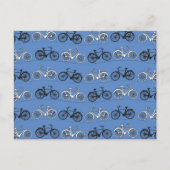 Retro Blue Bicycle Patroon Briefkaart (Voorkant)