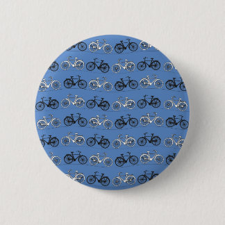 Retro Blue Bicycle Patroon Ronde Button 5,7 Cm