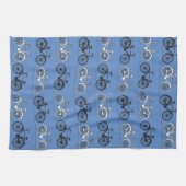 Retro Blue Bicycle Patroon Theedoek (Horizontaal)