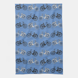 Retro Blue Bicycle Patroon Theedoek