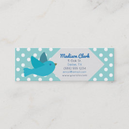 Retro Blue Bird met Polka Dots Visitekaartjes