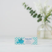 Retro Blue Bird met Polka Dots Visitekaartjes (Staand voorkant)