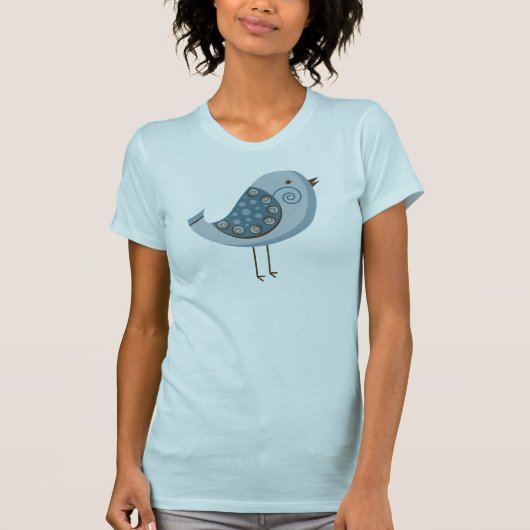 Retro Blue Bird T-shirt (Voorkant)