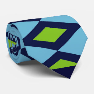 Retro Blue, Black Diamonds Stropdas, tweezijdig Stropdas