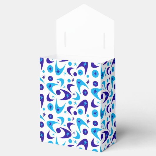 Retro Blue Boomerangs Bedankdoosjes (Geopend)