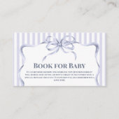 Retro Blue Bow Cafe Bebe Boy Coffee Baby Shower Informatiekaartje (Voorkant)