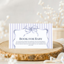 Retro Blue Bow Cafe Bebe Boy Coffee Baby Shower Informatiekaartje