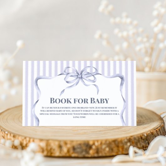 Retro Blue Bow Cafe Bebe Boy Coffee Baby Shower Informatiekaartje