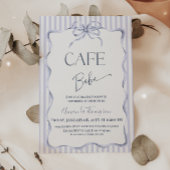 Retro Blue Bow Cafe Bebe Boy Coffee Baby Shower Kaart