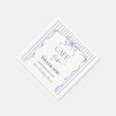 Retro Blue Bow Cafe Bebe Boy Coffee Baby Shower Servet (Hoek)