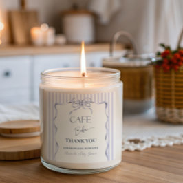 Retro Blue Bow Cafe Bebe Boy Coffee Baby Shower Vierkante Sticker