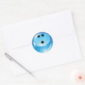 RETRO BLUE BOWLING BALL RONDE STICKER (Envelop)