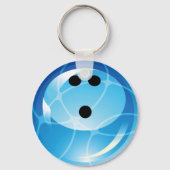 RETRO BLUE BOWLING BALL SLEUTELHANGER (Voorkant)