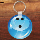 RETRO BLUE BOWLING BALL SLEUTELHANGER (Voorkant)