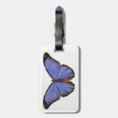 Retro Blue Butterfly Bagagelabel (Achterkant verticaal)