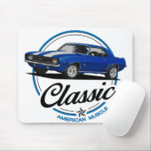 Retro Blue Camaro Classic Muismat (Met muis)