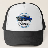Retro Blue Camaro Classic Trucker Pet (Voorkant)
