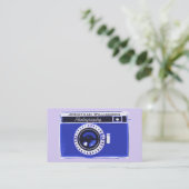Retro Blue Camera Fotografie-Visitekaartjes Visitekaartje (Staand voorkant)