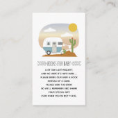 Retro Blue Camper Desert Baby shower Book Request Informatiekaartje (Voorkant)
