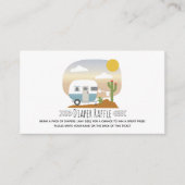 Retro Blue Camper Desert Baby shower Diaper Informatiekaartje (Voorkant)